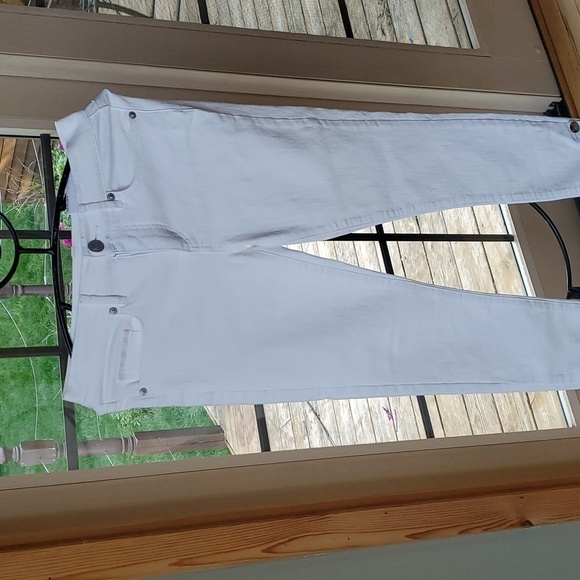 Loft Made and Loved Slim Pockets Skinny Button Seams White Sz. 24/00 - Picture 6 of 16